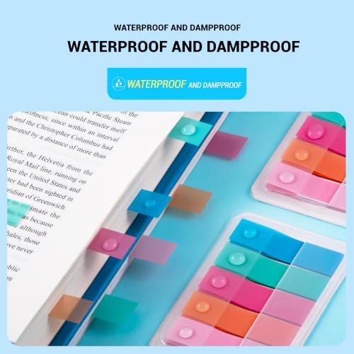 Golcellia Sticky Tabs, Bright Book Tabs for Notebooks, 300 Pcs - color: Blue, Teal, Pink, Coral, and Orange