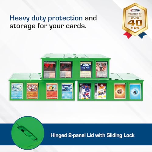 BCW Collectible Card Bin – Green | Holds 3200 Cards | Includes 4 Dividers | Storage for Pokémon, MTG & Sports Cards - style: Single