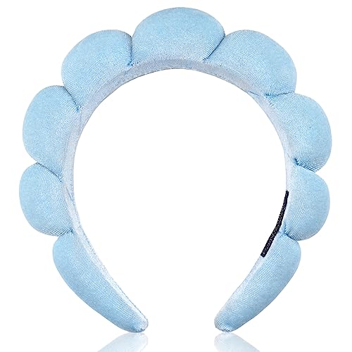 Ayesha Spa Headband for Washing Face Makeup Skincare Soft Sponge Hair band - color: Blue