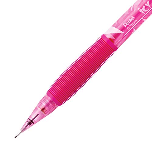 Pentel Icy Mechanical Pencil, 0.7mm, Tinted Pink Barrel, Box of 12 (AL27TP)