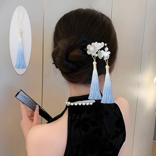 50Pcs 5 Inch Bulk Bookmark Tassel Kit for Graduation, Keychain(Beige Blue) - color: Beige&blue