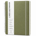 Lined Spiral Notebook for Women, A5 College Ruled Leather Spiral Journals - color: Green, size: A5
