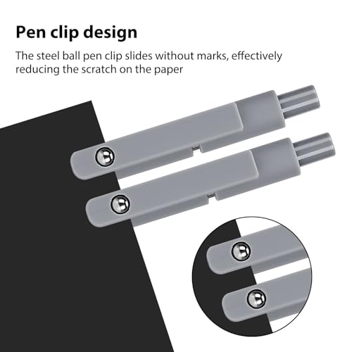 Ddaowanx Gel Pens,6 Pcs 0.5mm Retractable Quick Dry Black Ink Pens - color: 6Pcs-Black Gray White-Black Ink, size: 1 Count (Pack of 6)