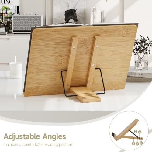 Cook Book Stand,Adjustable Height Book Holder for Reading Hands Free - size: L-15.4*11 inches
