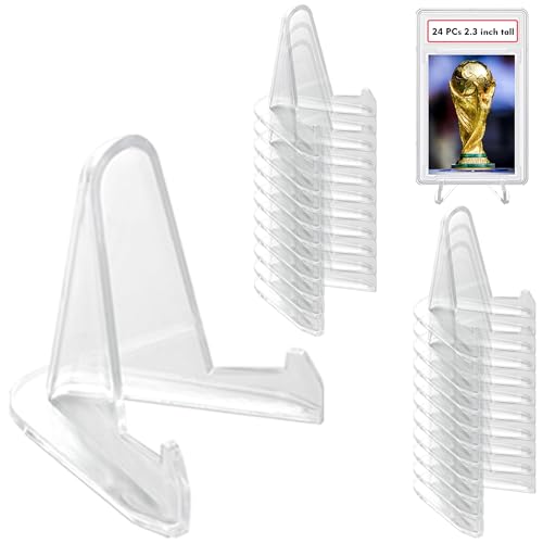 Mini Acrylic Trading Card Stand for display, Thickened, 24 Pack 2.3 In Tall - size: 24 PCS / 2.3"