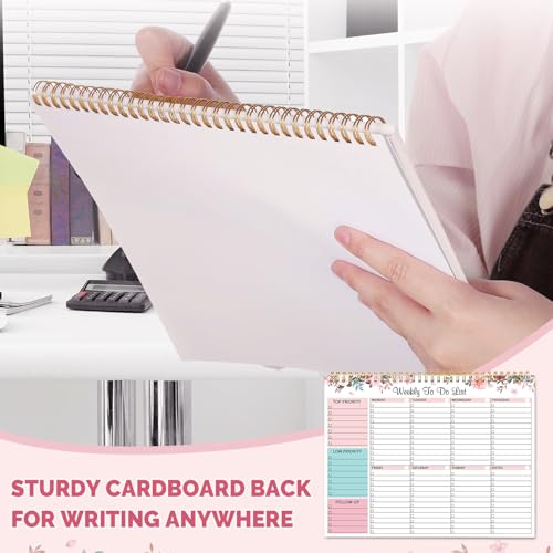 Thboxes Weekly To Do List Notepad, 8.5"x11" Desk Planner 52 Sheets, Pink - color: Pink Weekly To Do List