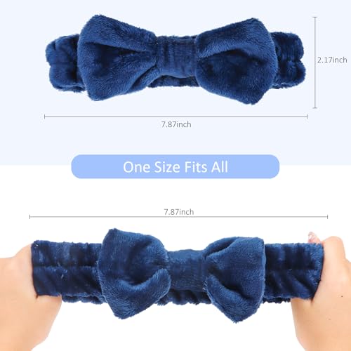 10 Pack Navy Blue Soft Spa Headband for Women Girls - color: Navy Blue