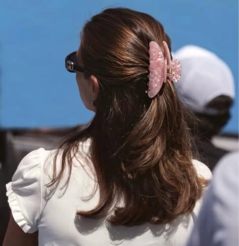 Luxury Sage Blush Hair Claw Clip, Premium Acetate, Strong Hold 4" - color: Blush Pink
