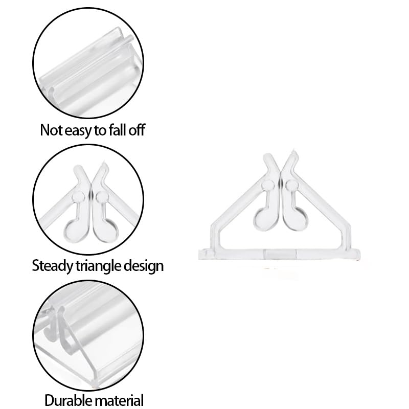50 Pcs Clear Card Stands, Triangular Display Holders for Game Cards, Photos, Menus, Table Number Signs - Transparent Acrylic Card Holders for Board Games & Decor