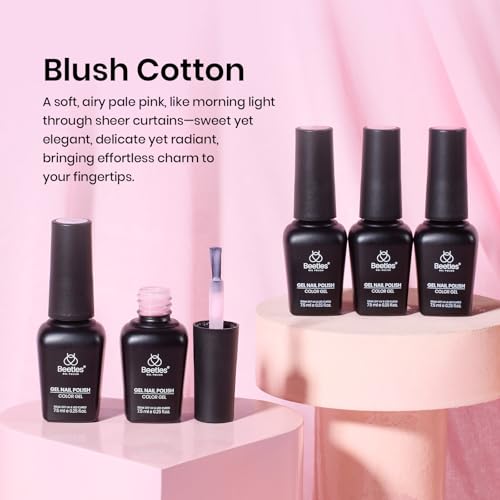 Beetles Pink Gel Nail Polish Set, Blush Cotton Jelly Glitter Gel Polish - color: A - Mixed Finishes | | Blush Cotton