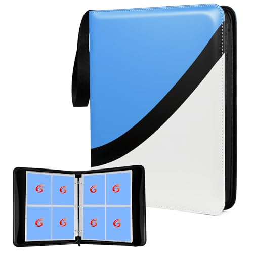 Premium Trading Card Binder, 4 Pocket Trading Card Binder for Pokemon TCG - color: Blue, size: Large