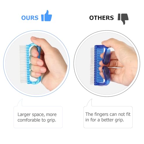 Handle Grip Cleaning Nail Brush, Larbois Nail Brushes Hand Fingernail Brush Cleaner Scrubbing Kit Pedicure for Toes and Nails Men Women (Color-3) - color: Color-3