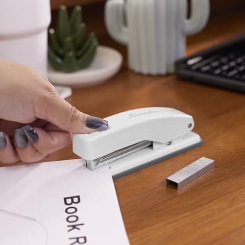 Swingline Stapler, Cub Compact Desktop Stapler, 20 Sheet Capacity, Metal, Arctic White (S701067) - color: White
