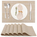 Myir JUN Placemats Set of 6 Kitchen and Dining Table Placemats - color: A-beige, size: Set of 6