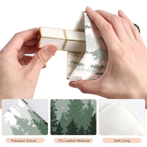 2Pcs PU Leather Small Squeeze Coin Purse Pouch Mini coin Bag Unique And Cute Wallet Cosmetic Bags Change Bag For Women Girls Men （Green Forest L - color: Green Forest L
