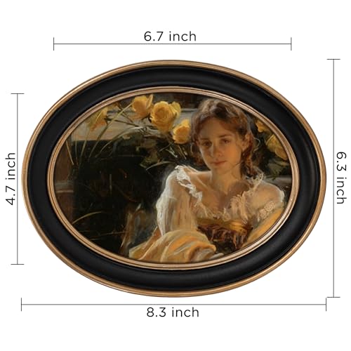 eletecpro 7x5 Oval Picture Frame with Real Glass Cover, Black, 2-Pack - color: Black, size: 7x5 Inches