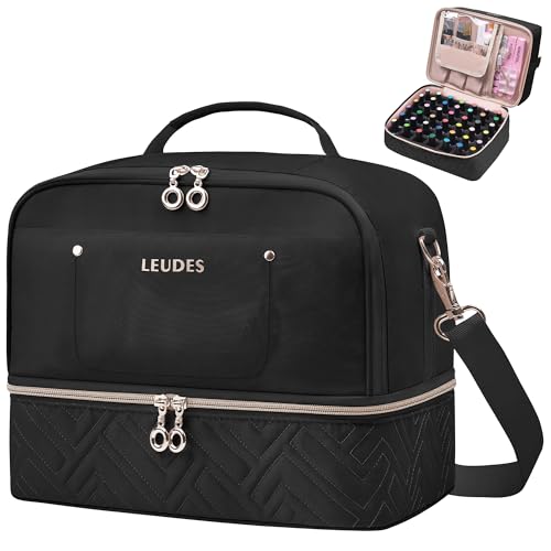 Leudes Nail Bag Polish Organizer Case Holds 42 Bottles & Gel Lamp - color: Blacka1