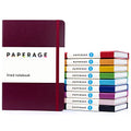 PAPERAGE Lined Journal Notebook, 10 Pack, (Bright Rainbow), 160 Pages, Medium 5.6 in x 8 in - 100 GSM Thick Paper – Hardcover Journaling Notebook for Work, School & Note Taking - color: Bright Rainbow, style: G. Lined-10 Pack