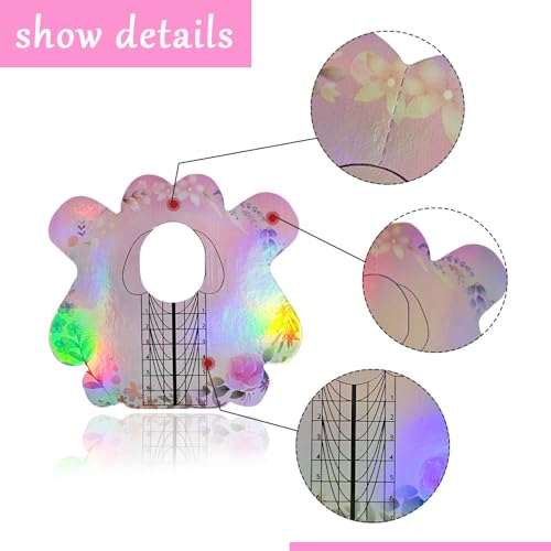 100PCS Nail Form Laser Pink Acrylic Nail Extension Sticker, Poly Gel Sticker,Nail Extension Forms,Self-Adhesive Nail Tips Guide Stencil Manicure Tool - size: 100 Count (Pack of 1)
