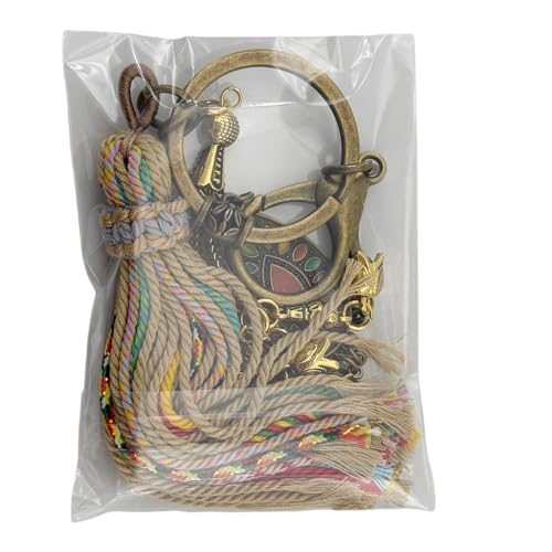 Boho Keychain, Tassels, Purse Charms for Handbags, Gift for Women - color: Bronze
