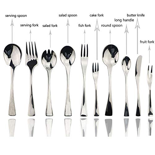 JASHII 18/10 Stainless Steel 4 Piece Mirror Polished Silver Butter Knife Bagels Cheese Knife Silverware Server Utensil Set - color: Butter Knife