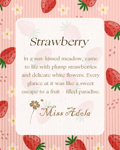 Miss Adola Corduroy Tote Bag for Women Cute Design - color: Flower Strawberry