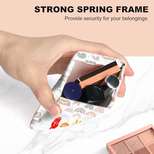 2Pcs PU Leather Small Squeeze Coin Purse Pouch Mini coin Bag Unique And Cute Wallet Cosmetic Bags Change Bag For Women Girls Men （Fingers and Rainbows - color: Fingers and Rainbows