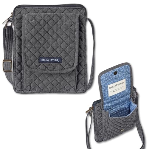 Bella Taylor Mini Crossbody, Quilted Handbag for Women - color: Dark Denim