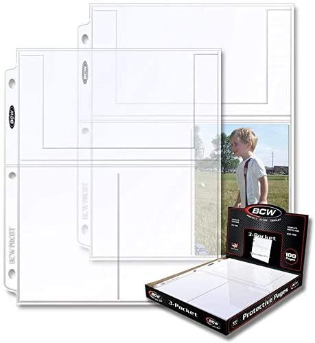 BCW Pro 3-Pocket Photo Protector Sleeves | 200 Count | 4"x6" Photos Sleeves, Cards | Acid-Free, PVC-Free | Archival Quality, Photo Album Pages protector for 3 Ring Binder | High Clarity Polypropylene