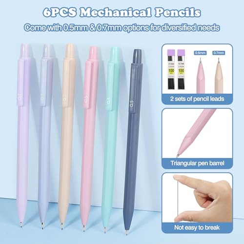 MoKo Pencil Case with Supplies, 56Pcs Aesthetic School Set, Green - color: Green-56P