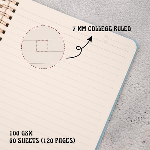 MGGAO 3 Pcs Spiral Notebooks For Women, Aesthetic College Ruled Journal - color: Pack 2