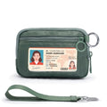 Wristlet Wallet for Women with Clear ID Window, Zip Coin Purse and Keychain - color: Green