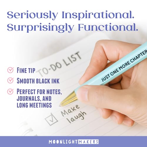 Moonlight Makers Ballpoint Pens Black Ink, Set of 5, Shh. I'm Reading, Desk - color: Shh... I'm Reading