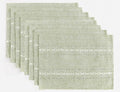 Wracra Cotton Linen Place Mats, Sage Green Embroidered Placemats Set of 8 - color: Hemstitched Sage Green, size: Placemats(Set of 8)