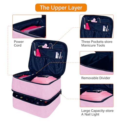 Nail Polish Organizer Holds 30 Bottles (15 ml/0.5 floz),Pink - color: Pink
