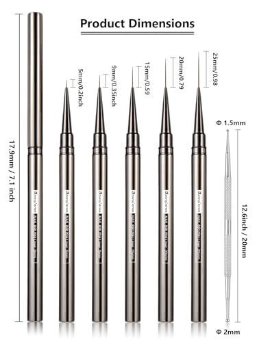 Nail Liner Brush, Fine Line Nail art Brushes 5/9/15/20/25mm Thin Line Nail Brushes Detail Drawing, Liner Brush for Nails Gel with PP Storage Box - color: Camouflage