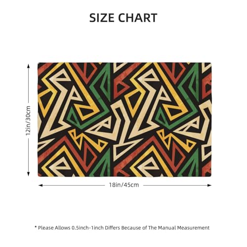 African Geometric Placemats Washable Table Placemat Set of 4 - color: Yellow Red Green, size: Set of 4