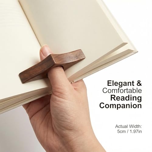 1 Pc Wooden Page Holder, Thumb Page Holder, Reading Accessories, Book Clip for Hands-Free Use, Ideal for Book Lovers & Daily Reading(Large) - size: Large