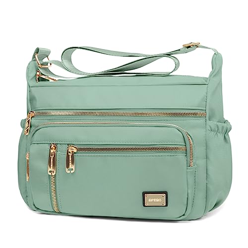 NPBAG Crossbody Bag for Women, Shoulder Purse Handbag Messenger Bag, Trendy Pocketbooks, Waterproof and Multi-Pockets - color: Light Green