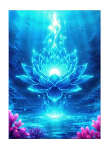 Katomula 100 MTG Card Sleeves with 100 Inner Sleeve, Textured Back Art Sleeves, Fit Standard Size Cards- Island Lotus - color: Island Lotus