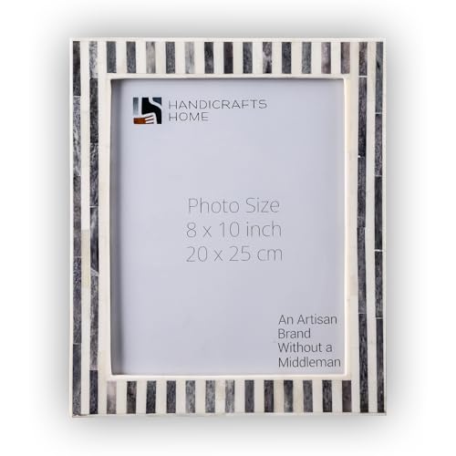 Handicrafts Home Handmade Neutral Bone Inlay Grey & White Picture Frame,6x4 - color: KAYALA-SAJE, size: 8X10