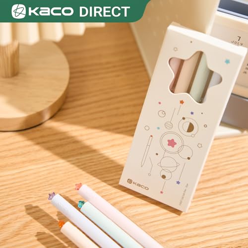 Kaco FIRST Gel Pens Cute Star Pens Black Ink 0.7mm Medium Point 4 Pieces