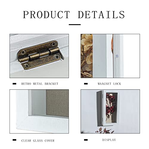 Freezing point Shadow Box Frame 5x12.5 Shadow Boxes Display Case with Linen Back Memorabilia Awards Medals Bouquet Photos Picture Badge Wedding Memory Box for Keepsakes White Small Pin Board White - color: White, size: 5×12.5