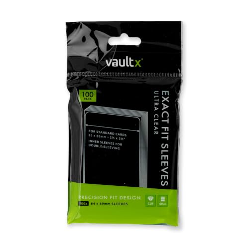 Vault X Exact Fit Inner Sleeves (100 Pack) Clear for Trading Cards - size: Clear 100 Pack