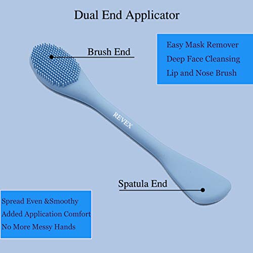 REVEX Pore Cleaning Brush,Face Scrubber,Exfoliating Pore Scrubber,Silicone Face Mask Applicator,Mask Applicator Tool for Facial Mud,Face Brush for Women Men. (Sky Blue+Gray) - color: Sky Blue+Gray