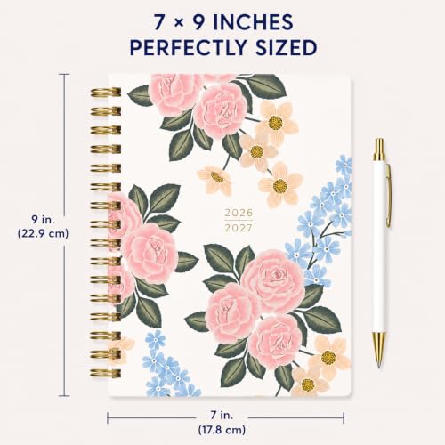 WORLD TRAVELER Academic Planner School Organizer Jul 2026-Dec 2027, 7"x9" - color: Pink Floral