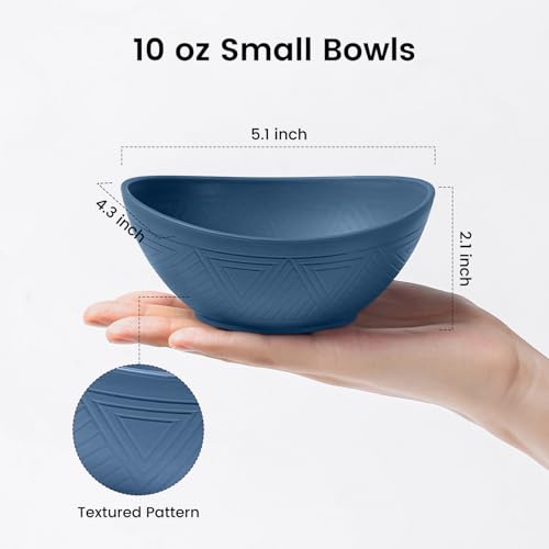 10 OZ Wheat Straw Bowls Set of 4 - Unbreakable Snack Bowls (Multi) - color: Multicolor, size: 10 Oz