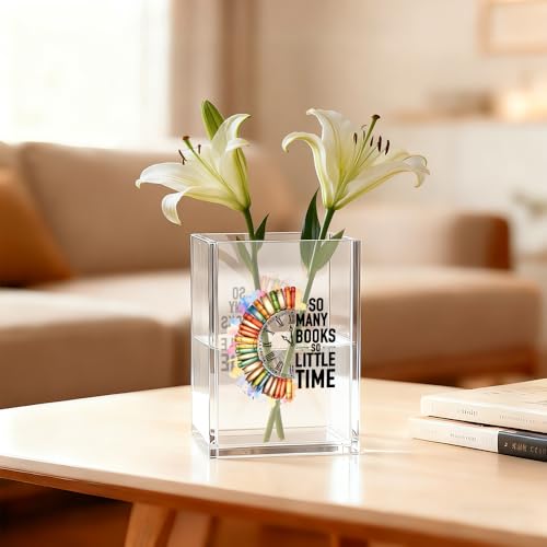 So Many Books So Little Time Acrylic Pen Holder Makeup Organizer - color: Transparent35