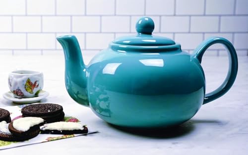 RSVP International Stoneware Teapot Collection, Microwave and Dishwasher Safe, 16 oz, Turquoise - color: Turquoise, size: 16 oz
