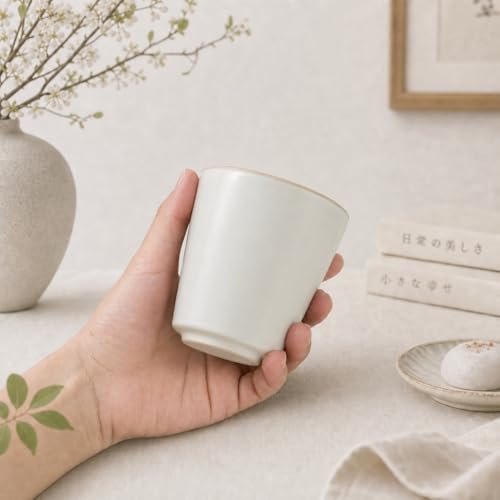 Floral small Japanese style tea cups set of 4, Handleless Demitasse Mugs for Double Shot espresso, Cortado,lungos & matcha, Little,Microwave and Dishwasher safe, (Biege) - color: Biege